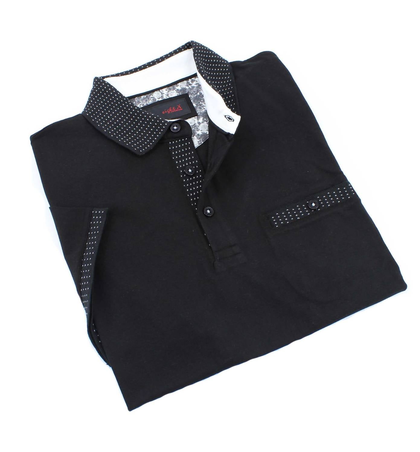 Eight X - Pocket Polo With Dot Trim