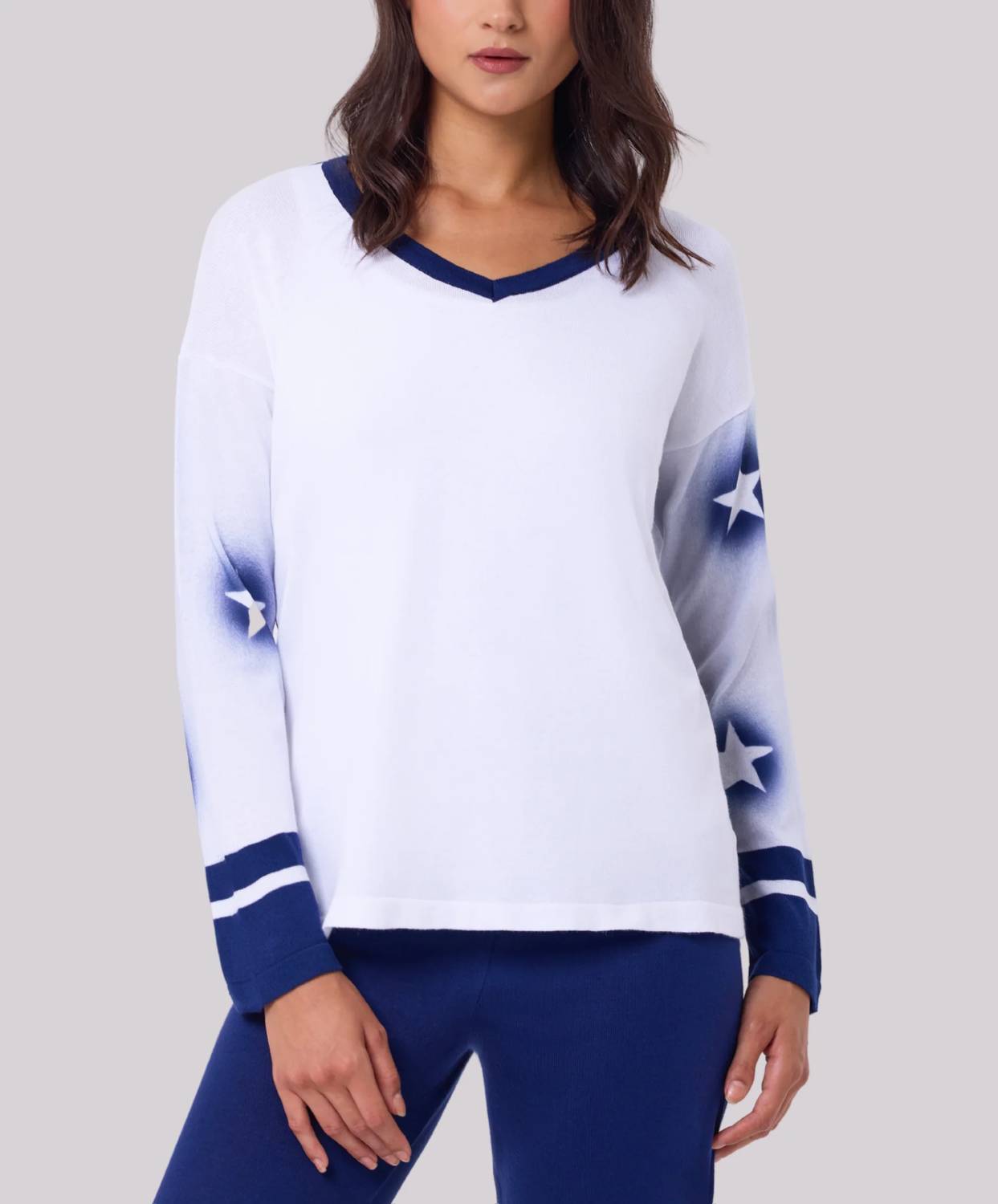 Angel Apparel - Star V-Neck Knit Top