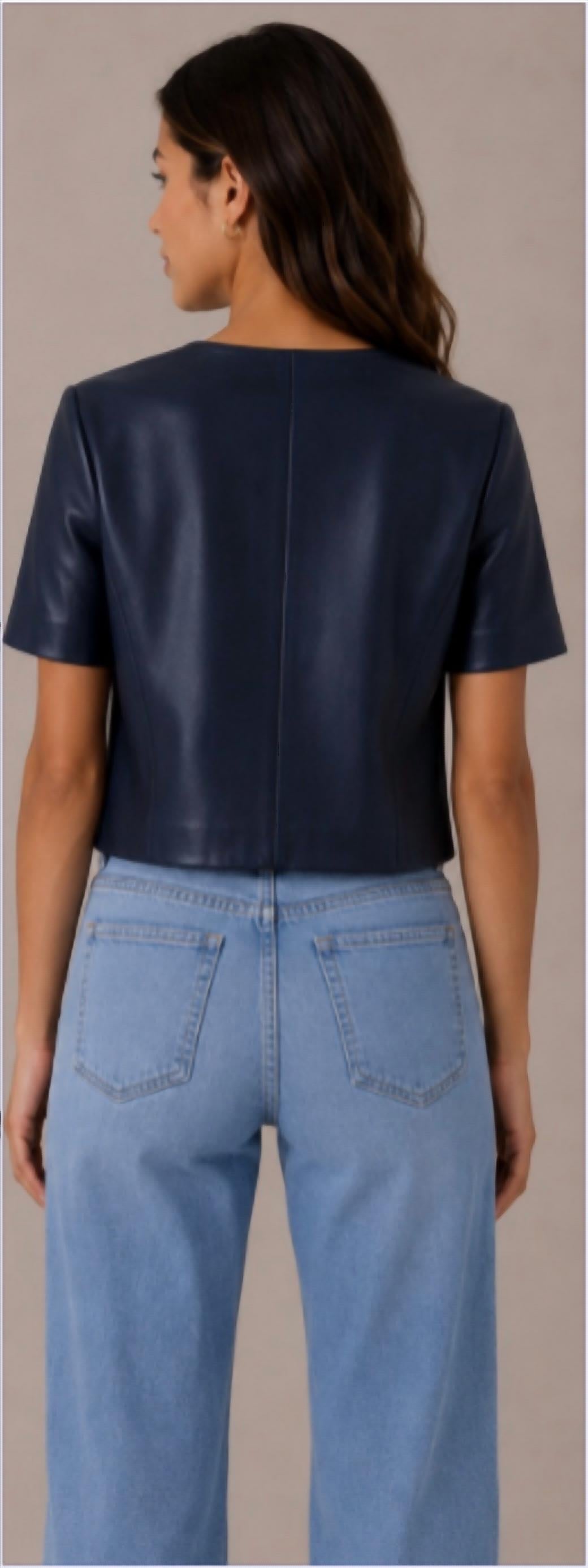J. Society - Vegan Short Sleeve Collarless Jacket
