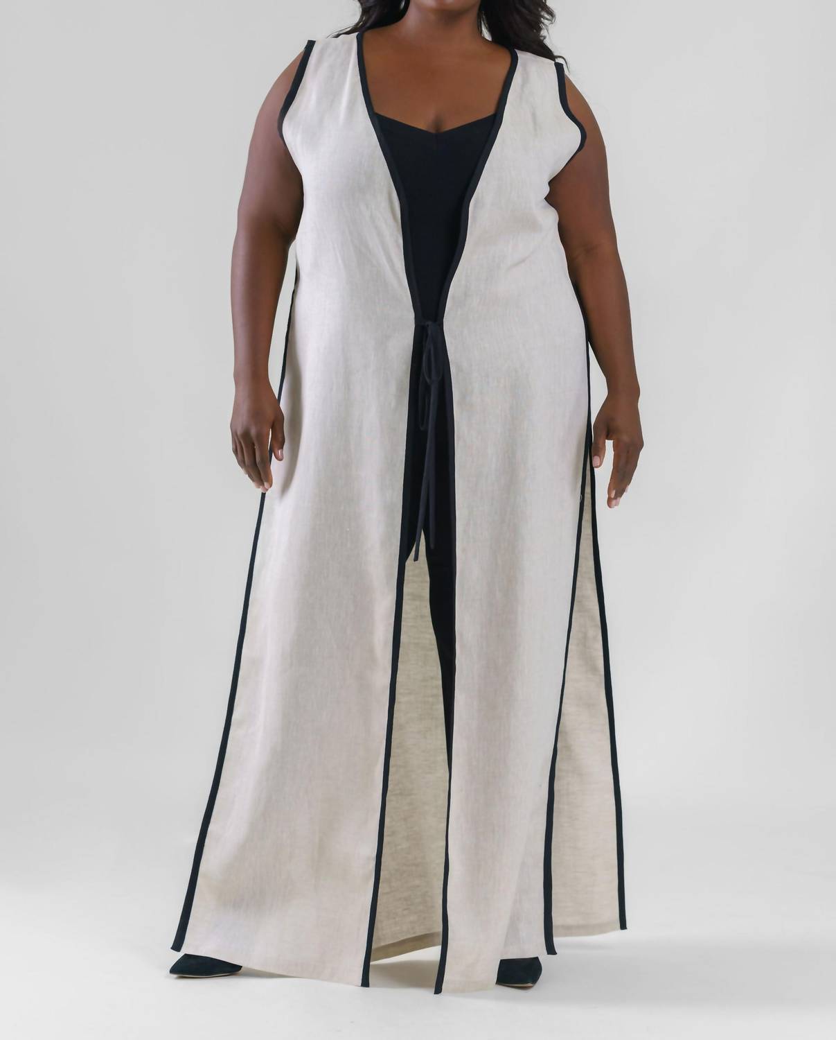 Adriana Contreras - Marena Sleeveless Open Front Kimono - Plus