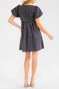 Blue B - Women's Rhinestone Striped Dress