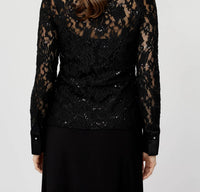 Frank Lyman - Lina Lace And Sparkle Long Sleeve Blouse