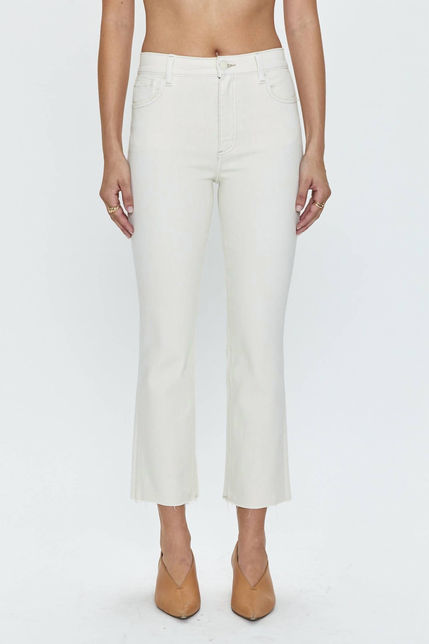 PISTOLA Women's Lennon High Rise Crop Boot Pant in sand stone - women's pants