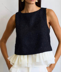 Lalavon - Sleeveless Tank with Ruffle Detail