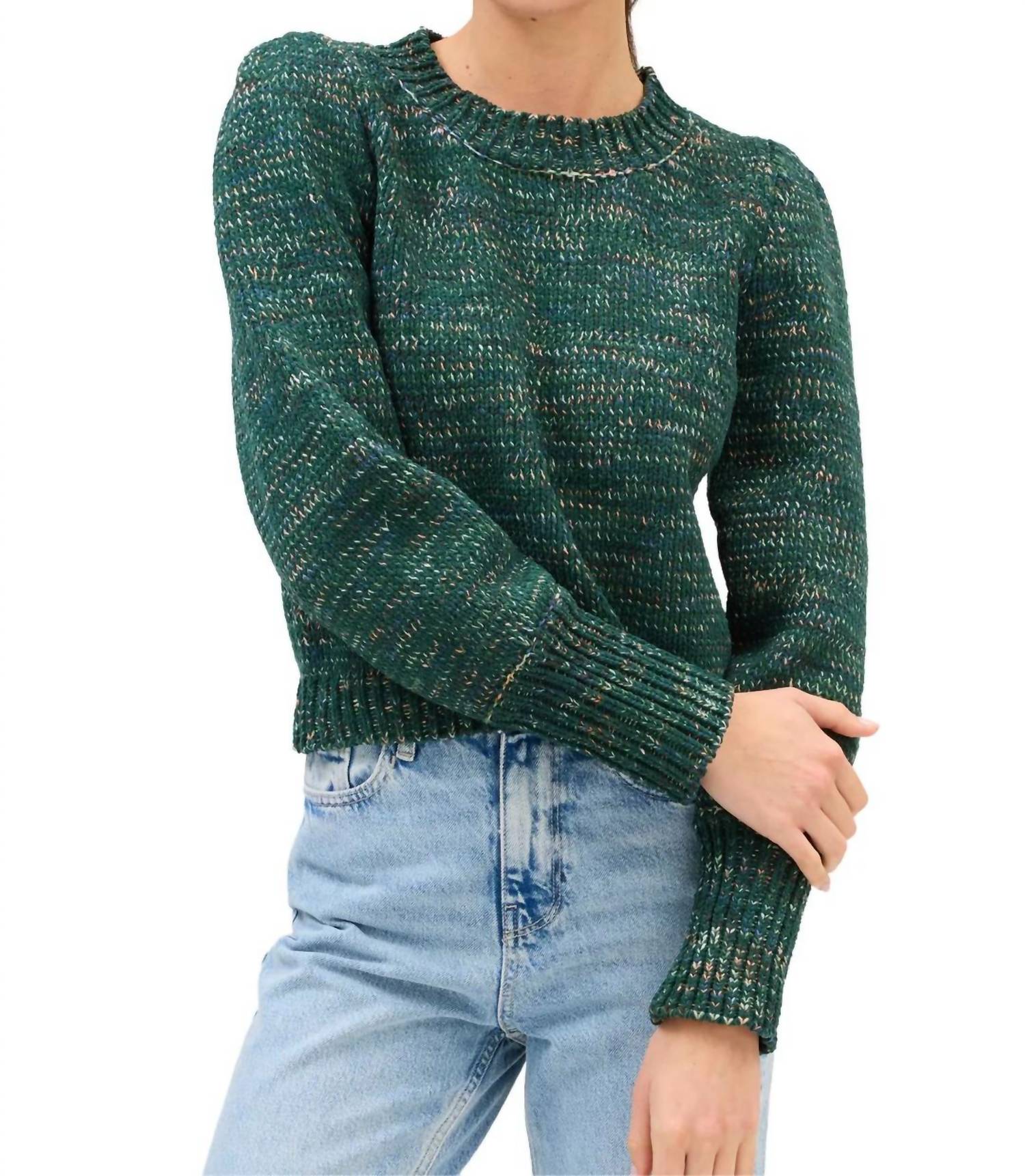ALLISON NEW YORK Charlotte Sweater in green spacedye - women's sweater