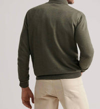 Peter Millar - Autumn Crest Suede Trim Quarter Zip Sweater