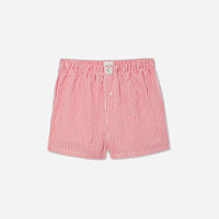 The Sleep Code Women's Ticking Stripe Tencel Boxers in true red - women's intimate - view 4