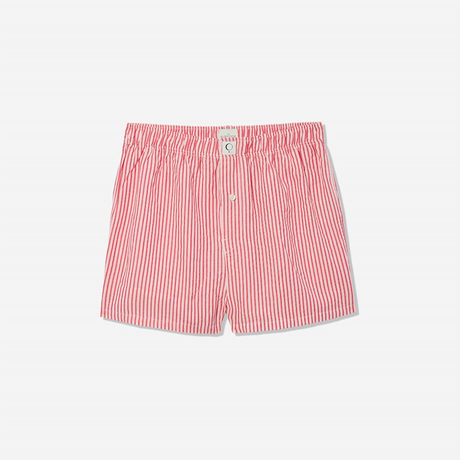 The Sleep Code Women's Ticking Stripe Tencel Boxers in true red - women's intimate - view 4