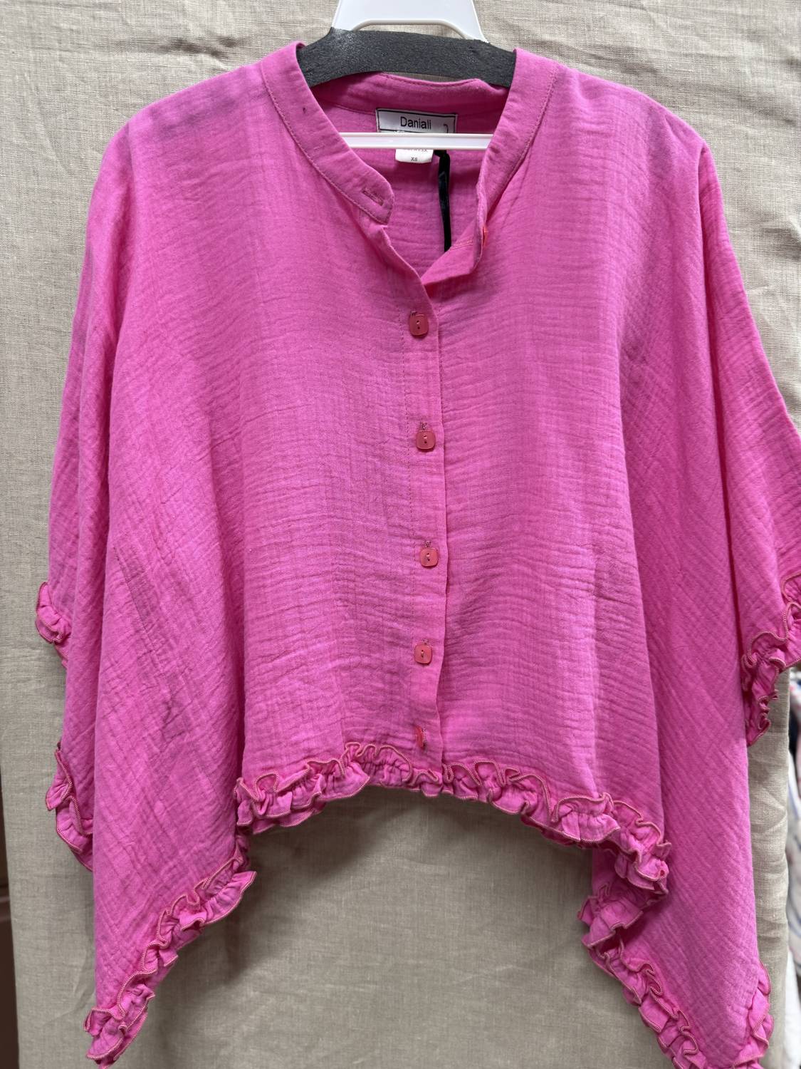 Daniali - Women's Ruffle Trim Gauze Top