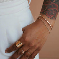 Hello Adorn Women's Tides Cuff Bracelet in yellow gold - women's jewelry - detail view