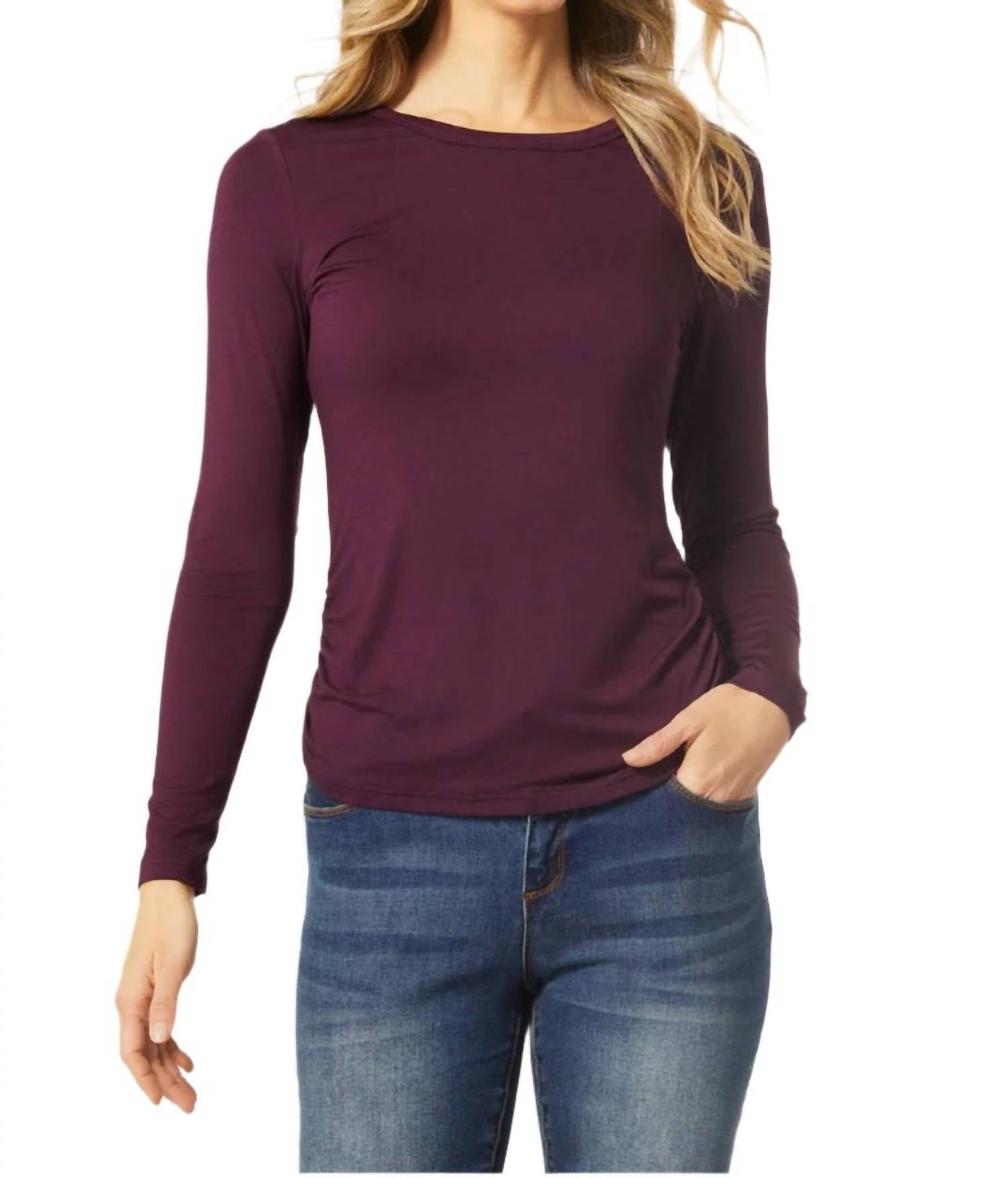 Coco + Carmen - Ashley Side Cinched Crew Neck Top