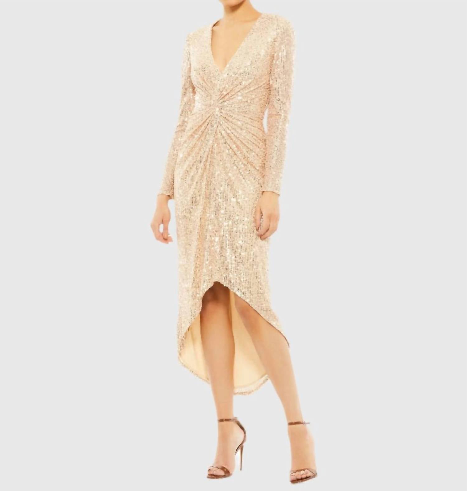 Mac Duggal - Midi Sequin Party Dress