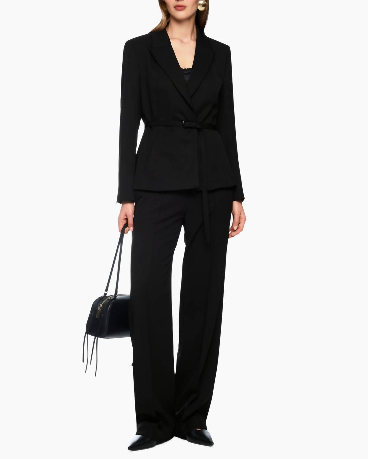 Marc Cain Banded waist trousers in black - women's pants - view 6