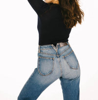 Sprwmn - Cropped Straight Leg Denim Jeans