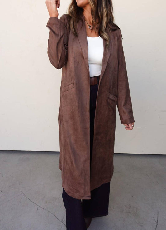 Skies Are Blue - Suede Trench-style Duster