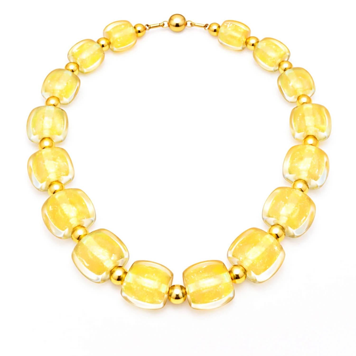 Gold & Honey - Women's For Brunch Beaded Lucite Necklace