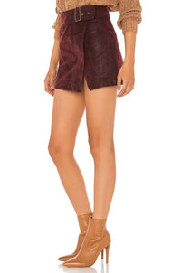 Free People Ari Wrap Skirt in wine - women's skirt - alternate view