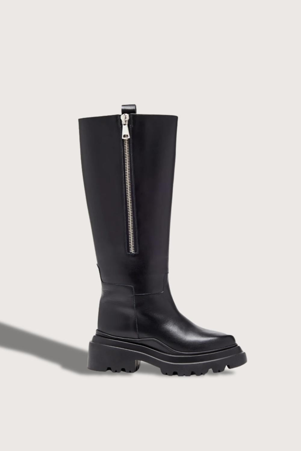 Plan C - Women's Chunky Sole Leather Boots