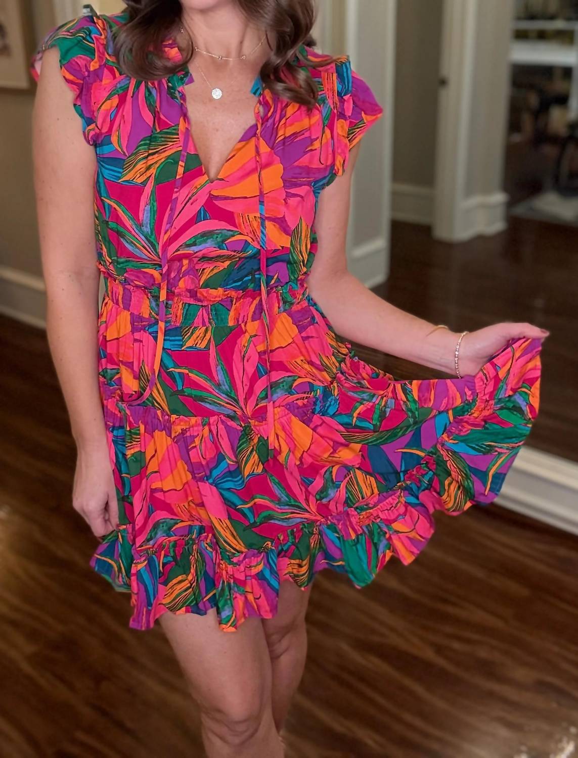 Sugarlips - Tropical Tiered Mini Dress