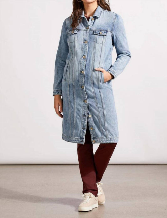Tribal - Long Denim Duster Jacket