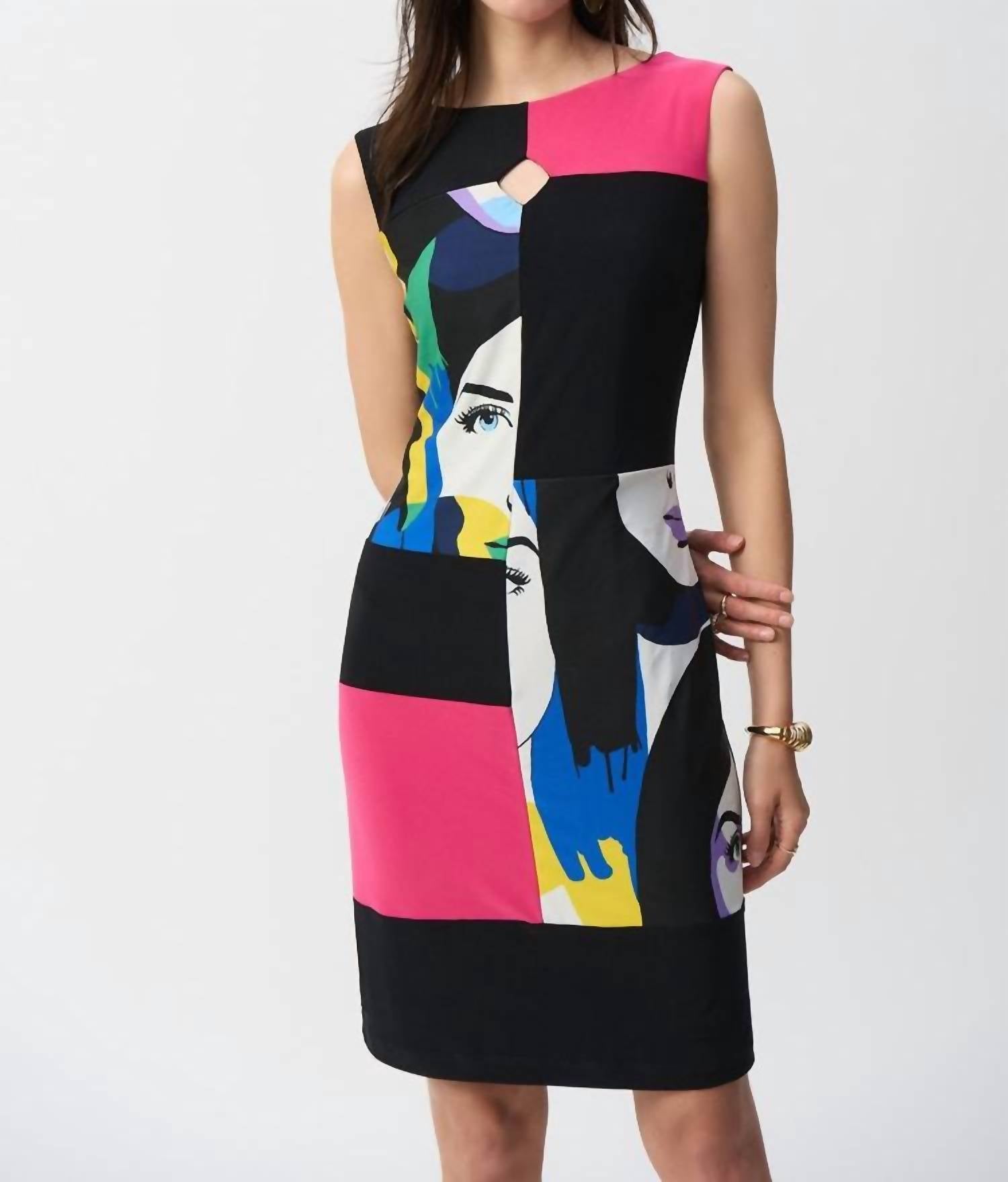 Joseph Ribkoff - Silky Knit Color Block Sheath Dress