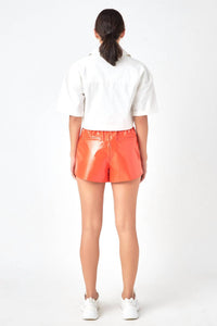 Grey Lab - High-waisted Faux Leather Short