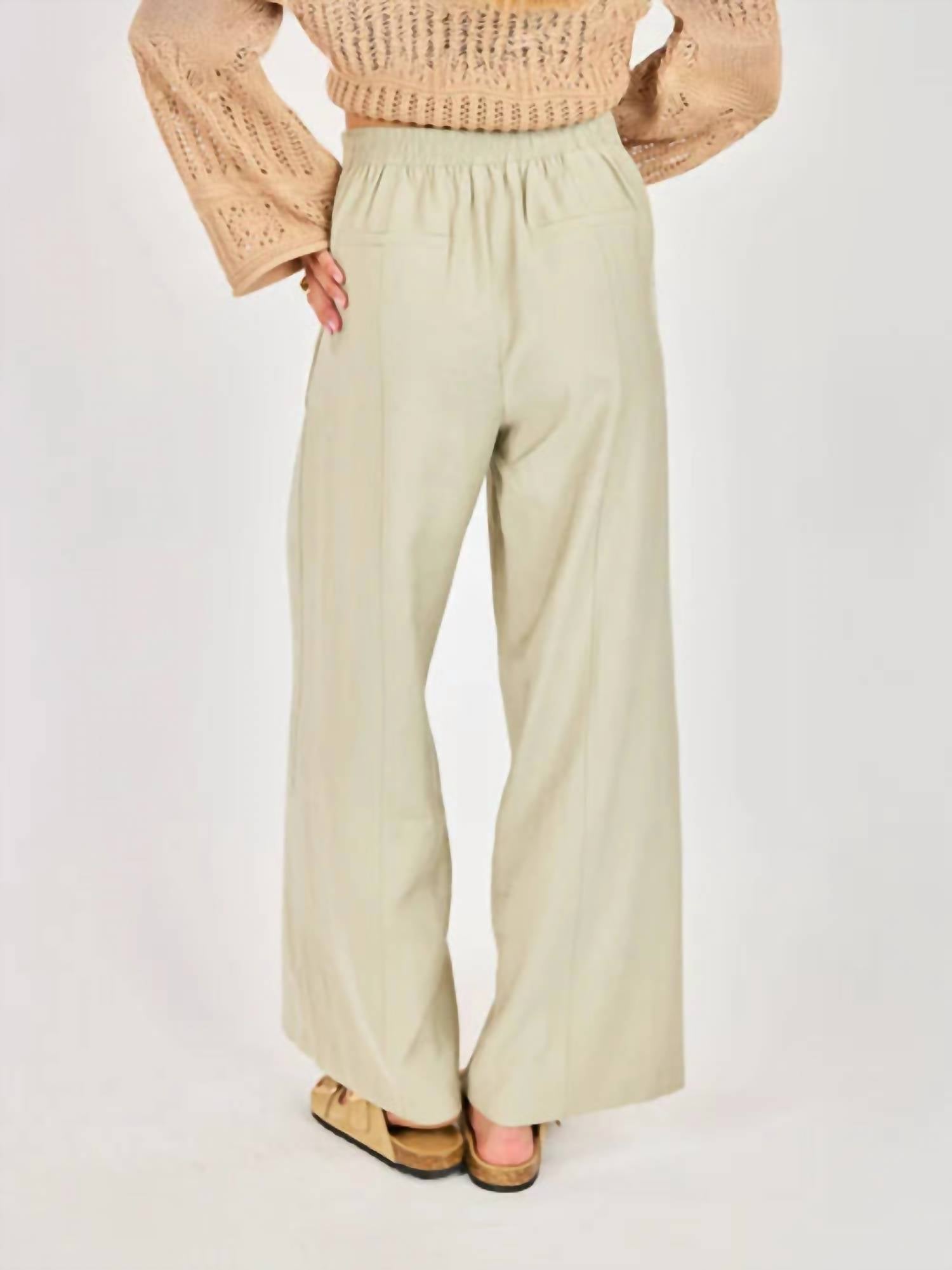 Sadie & Sage Agave Kiss Pants in sage - women's pants - detail view