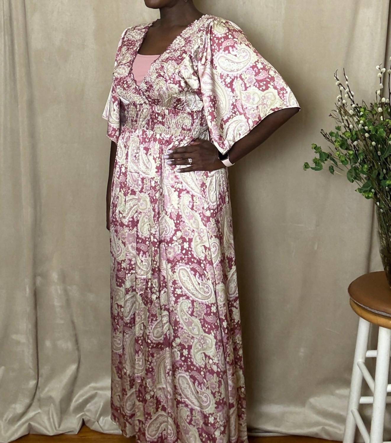 Mittoshop - Belah Paisley Print Maxi Dress
