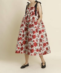 Aureum - Women's Roses Jacquard Midi Dress