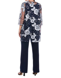 R&M Richards - Embroidered Three-piece Pant Set