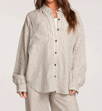 saltwater LUXE Martey Top in black white - women's shirt