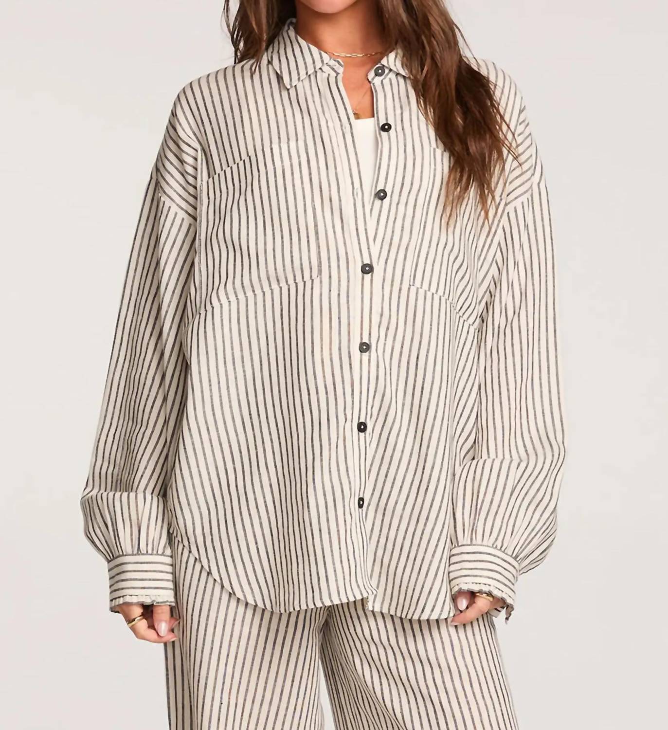 saltwater LUXE Martey Top in black white - women's shirt