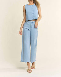 Hersy - Jeri Denim Scalloped Top