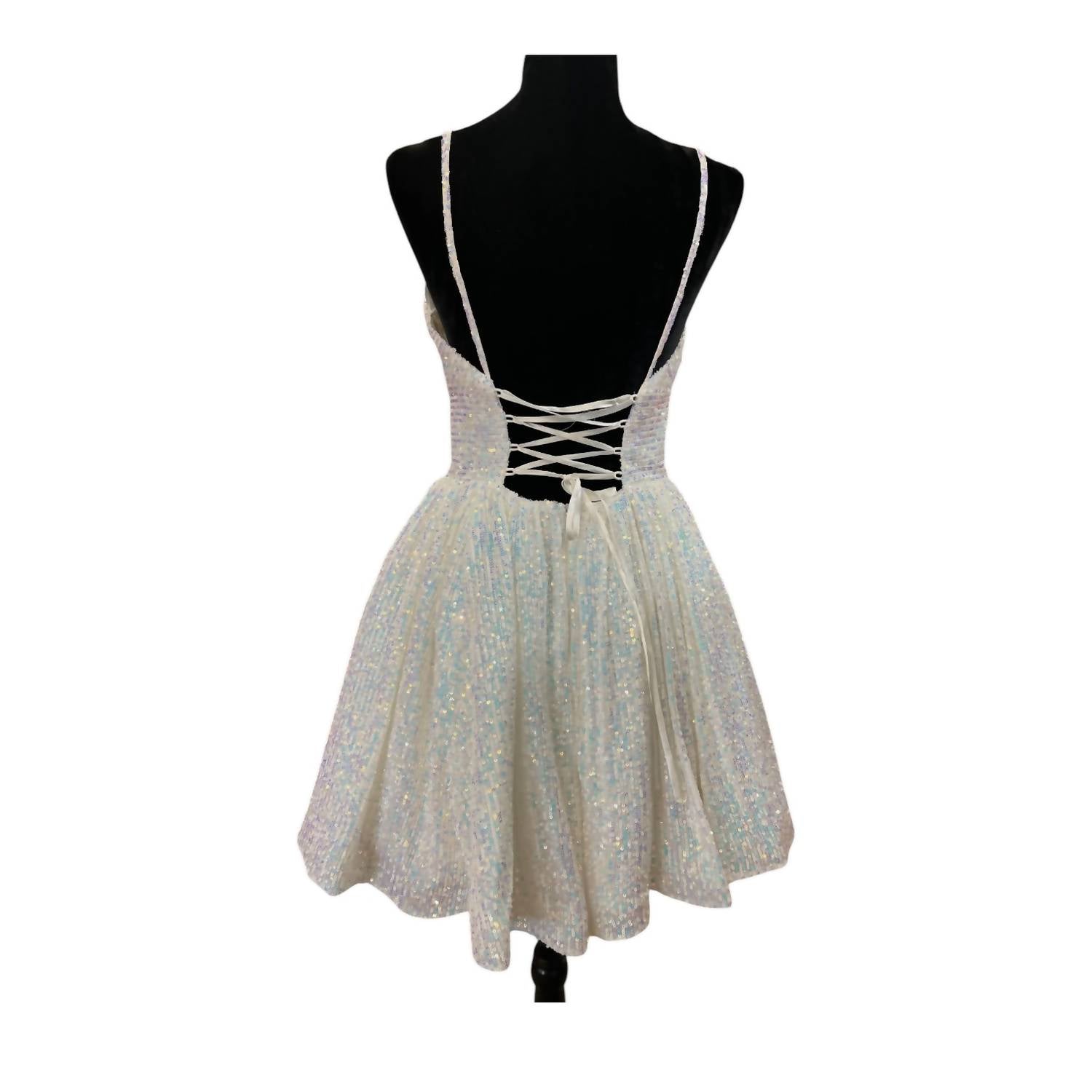 Sherri Hill - Women's V Neck A Line Mini Dress
