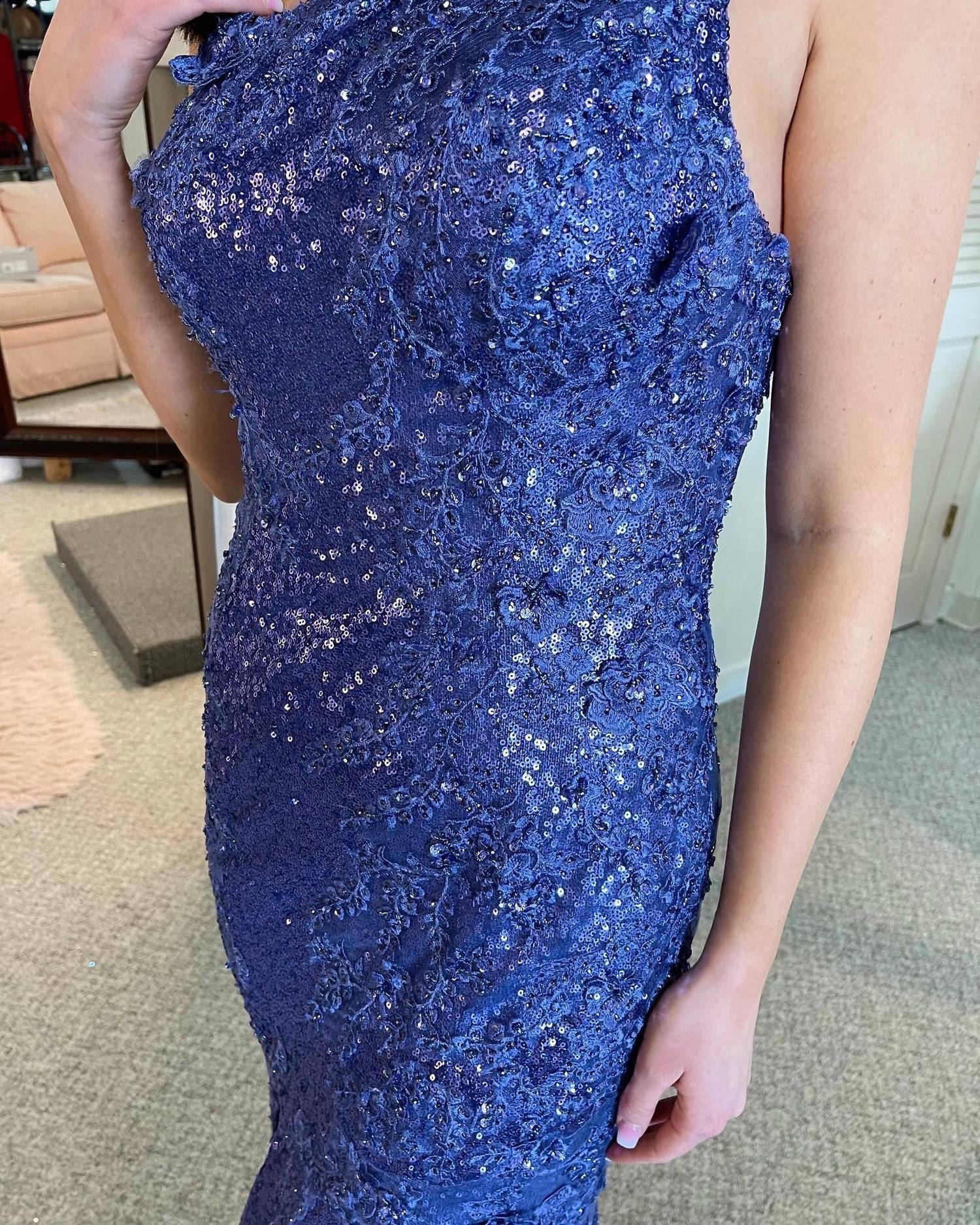 Sherri Hill - One Shoulder Sequin Fitted Gown