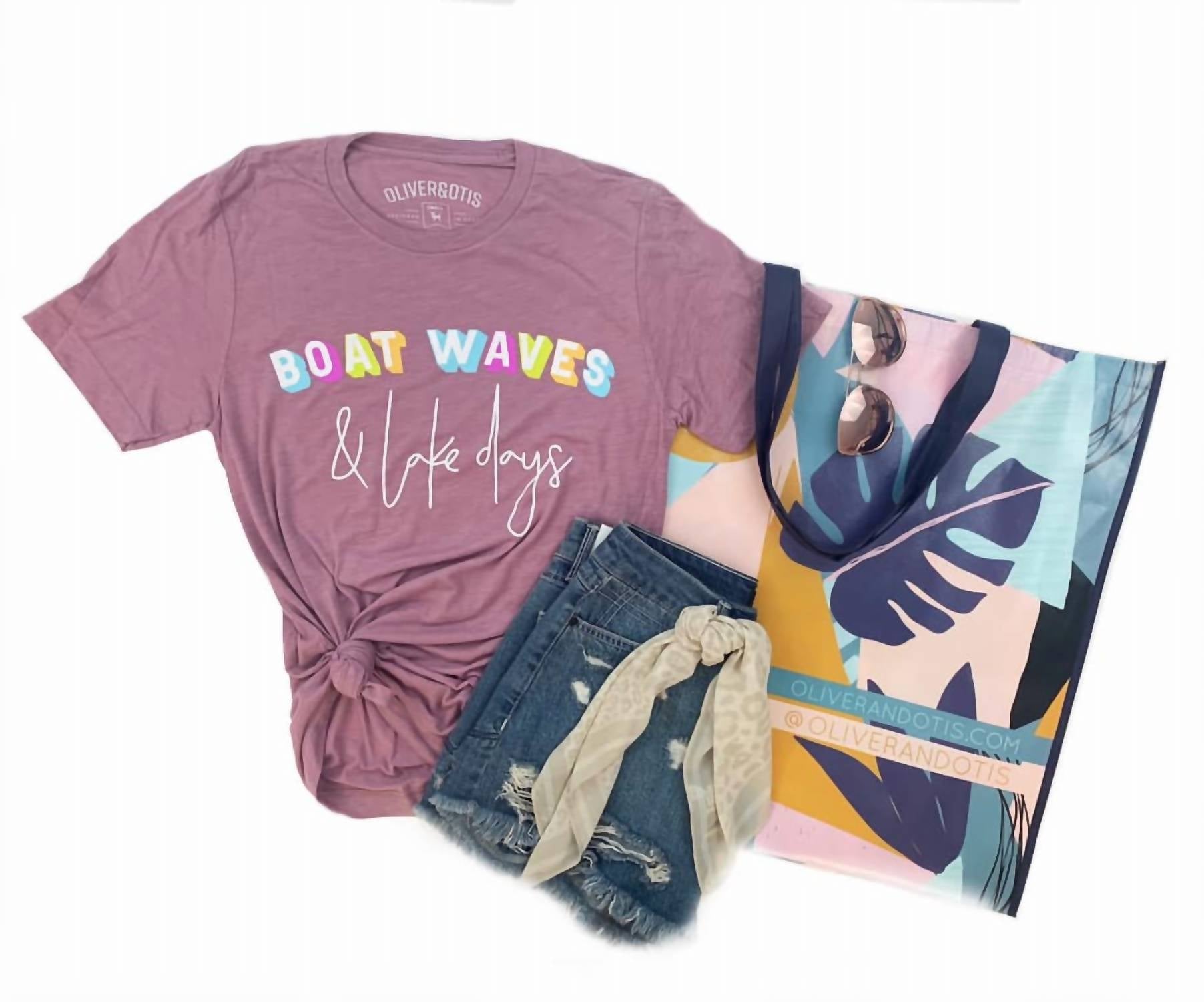 Oliver & Otis - Women's Boat Waves & Lake Days Graphic Tee Shirt