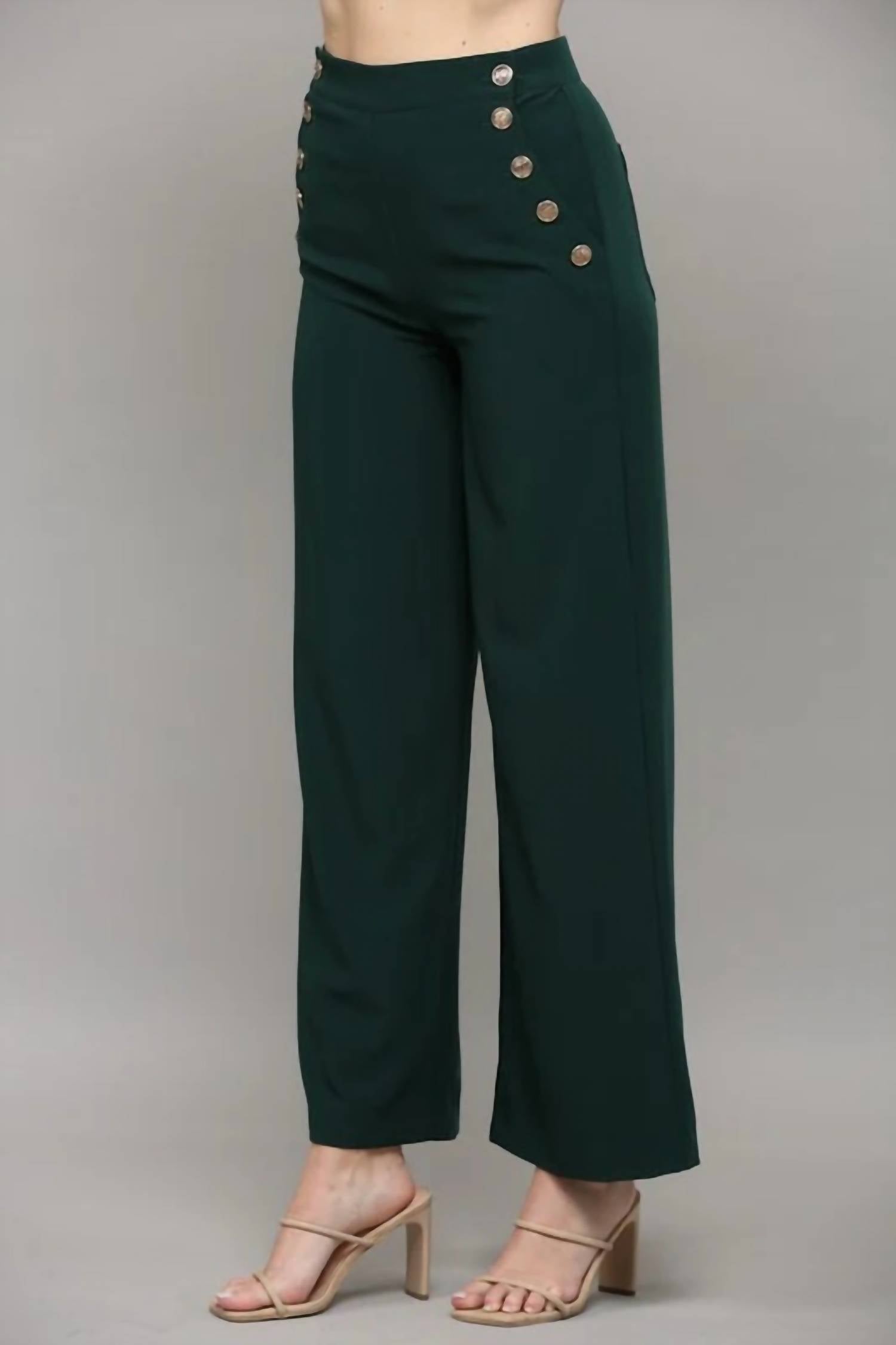 Fate by LFD Hunters Trouser Pant in hunter green - women's pants - detail view