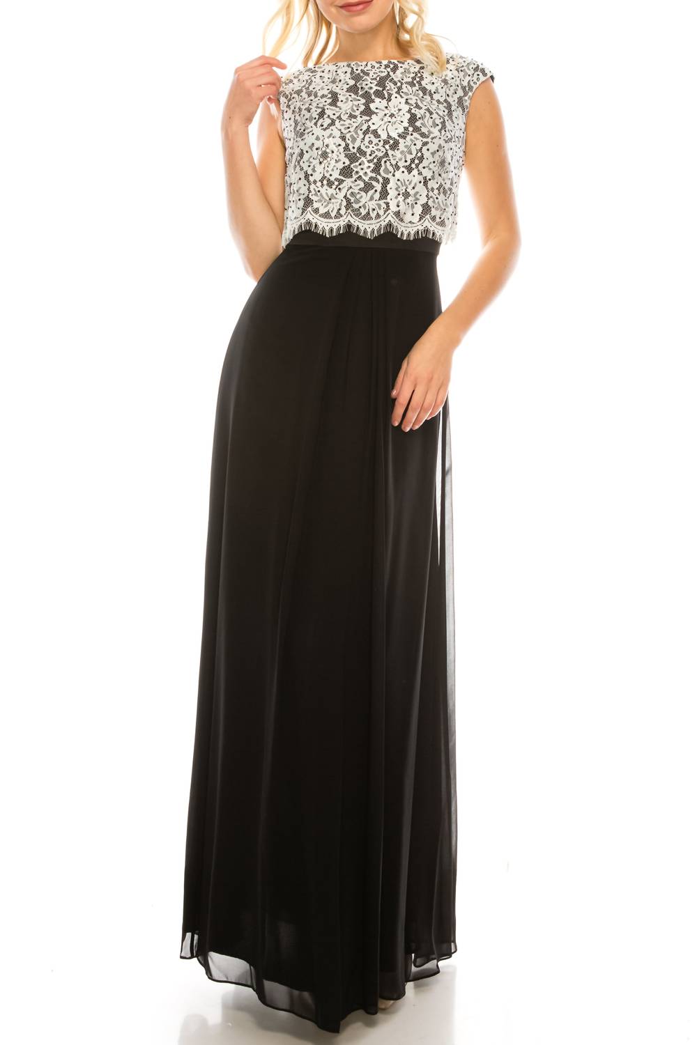 Aidan Mattox - Embellished Lace Top Evening Dress