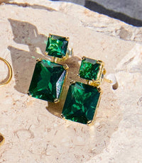 Marlyn Schiff - Women's Princess Cut Drop Earrings