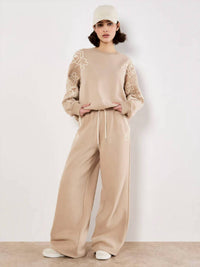 Apricot - Embroidered Sweat Trouser