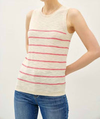 Be Cool - Cotton Slub Striped Knit Tank Top
