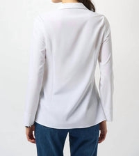 Joseph Ribkoff - Collared Front Button Asymmetric Fitted Top