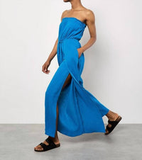 Apricot - Cotton Wrap Bandeau Jumpsuit