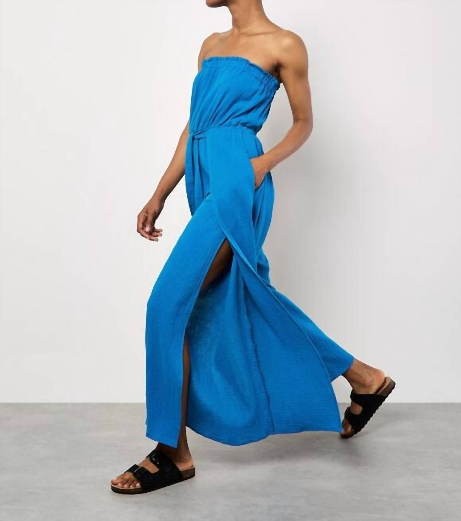 Apricot - Cotton Wrap Bandeau Jumpsuit