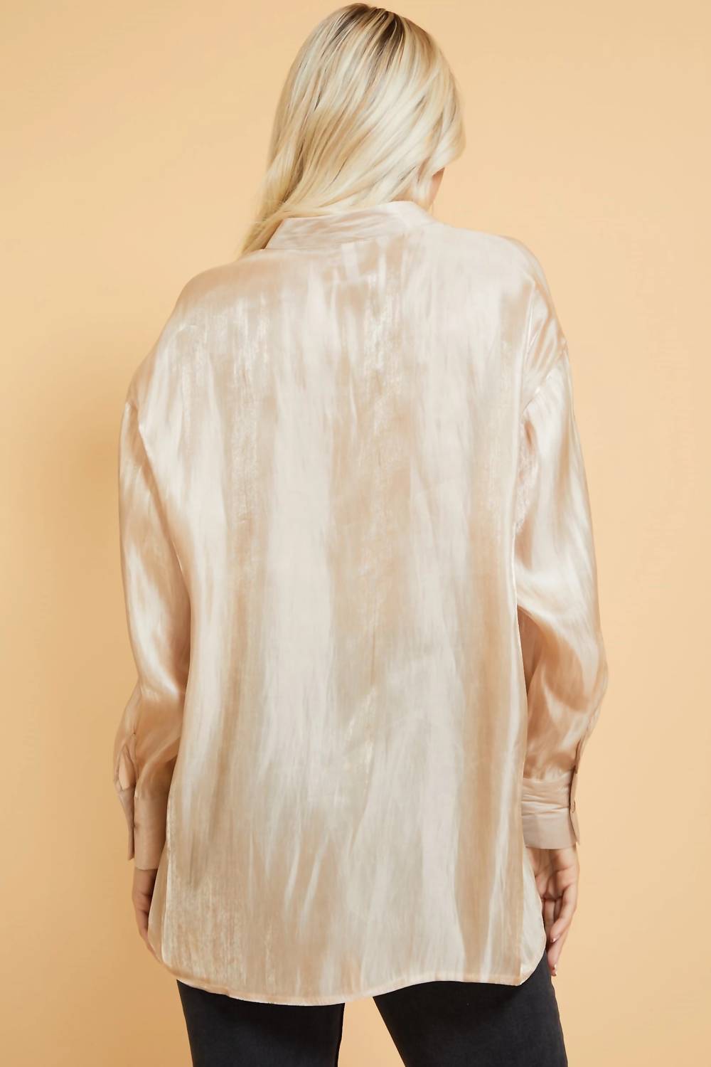 Split Neck Shimmer Blouse