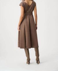 Joseph Ribkoff - Scuba Suede Belted Midi Dress