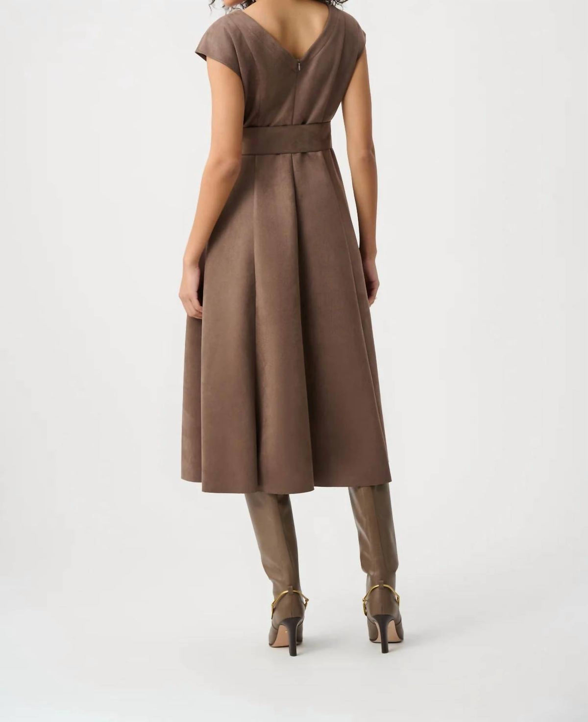 Joseph Ribkoff - Scuba Suede Belted Midi Dress