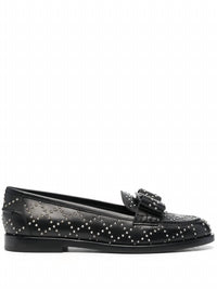 Salvatore Ferragamo Women's Viva Studded Loafers in black - women's flats