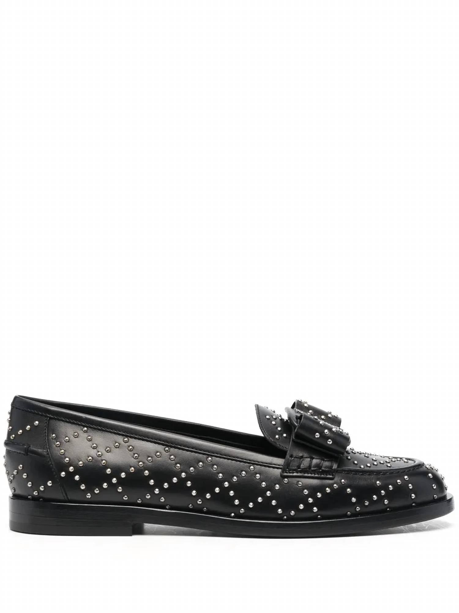 Salvatore Ferragamo Women's Viva Studded Loafers in black - women's flats