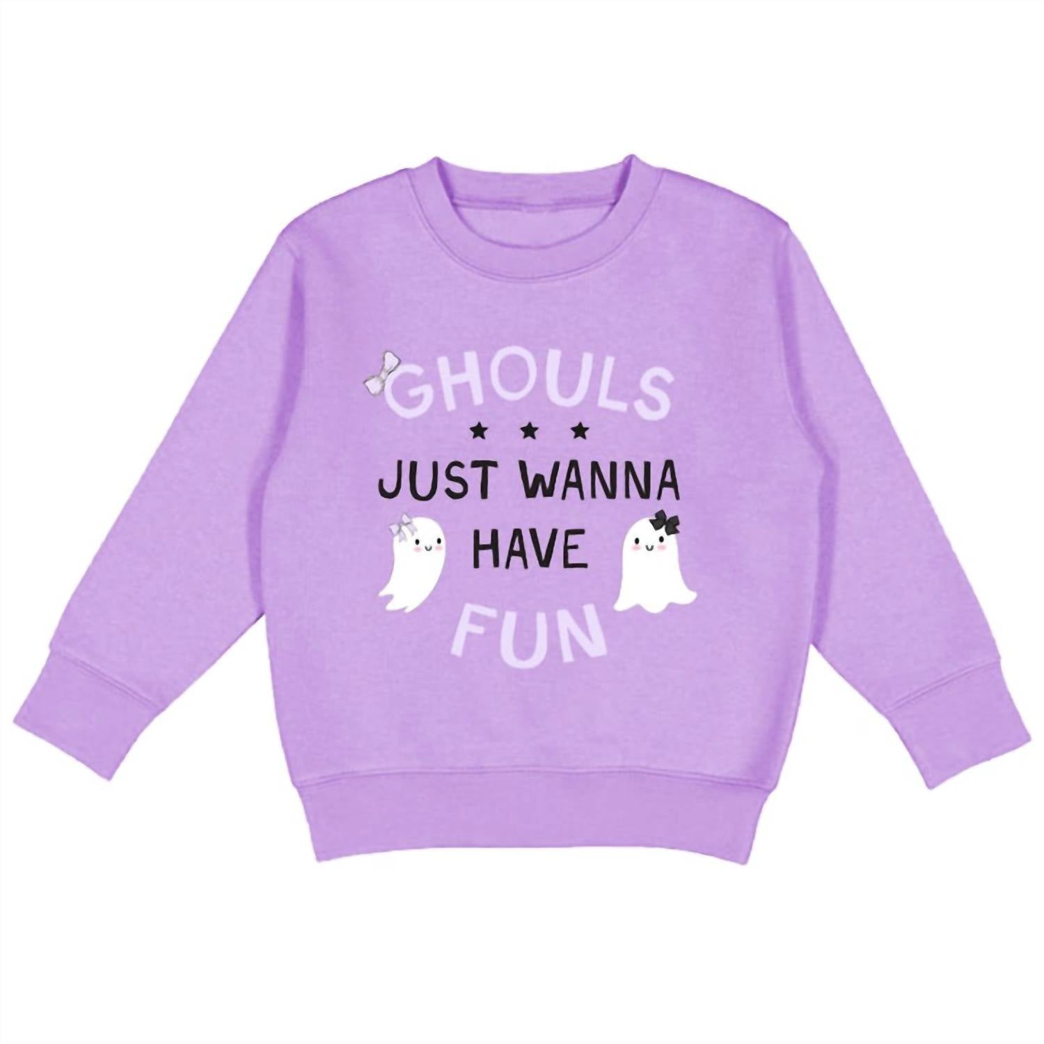 SWEET wink Ghouls Just Wanna Have Fun Halloween Sweatshirt in light purple - kids' shirt - view 4
